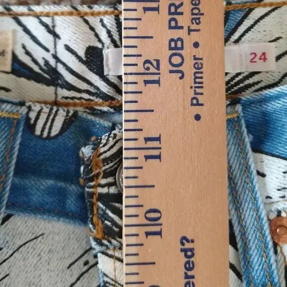 Levi's x Farm Rio Ribcage Cropped Jeans Women's 24 High Rise Denim - Picture 9 of 15